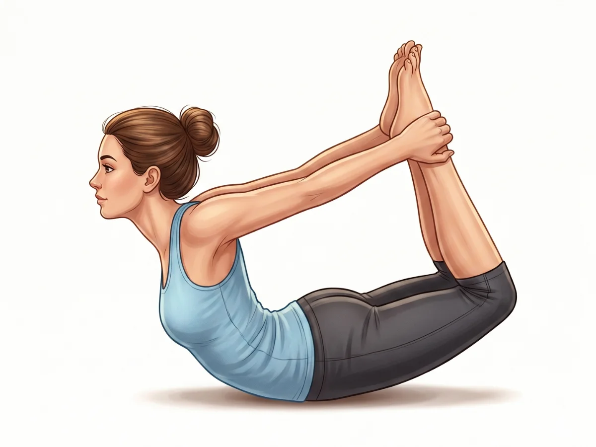 Bow Pose - pose preview alignment illustration
