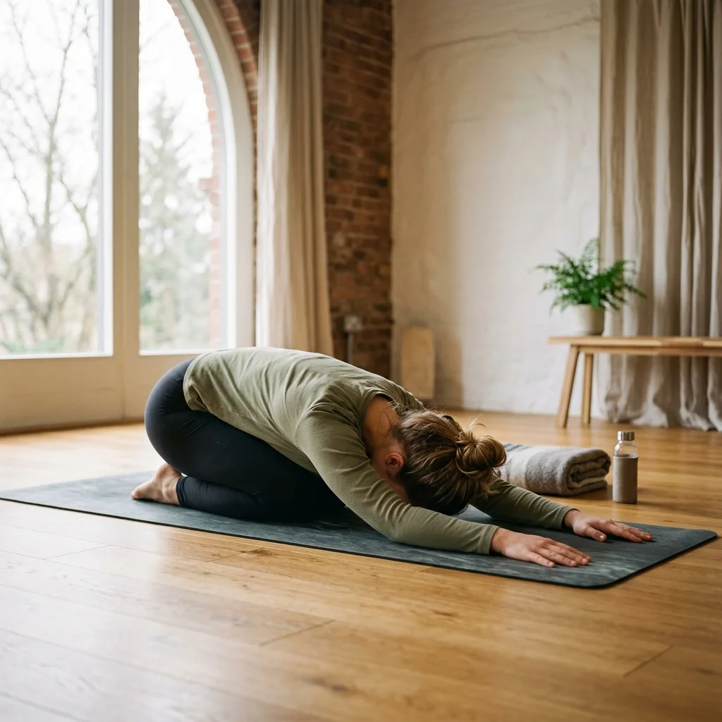 Child's Pose yoga pose showing proper alignment