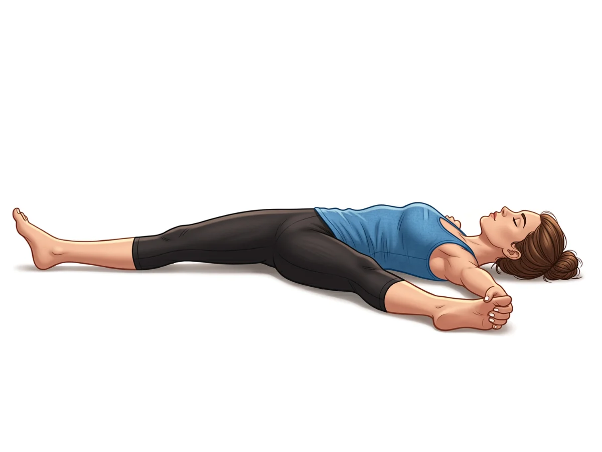 Extended Supine Hand to Big Toe - pose preview alignment illustration