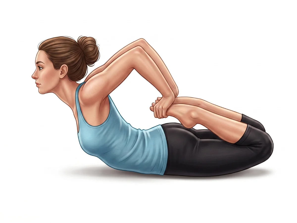 Person demonstrating Frog Pose (Mandukasana)