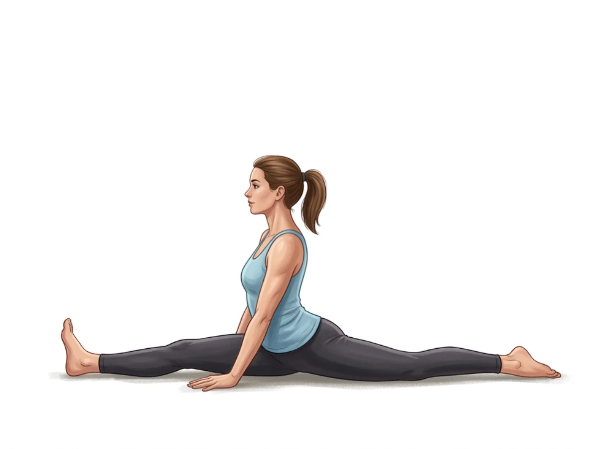 Front Splits - pose preview alignment illustration