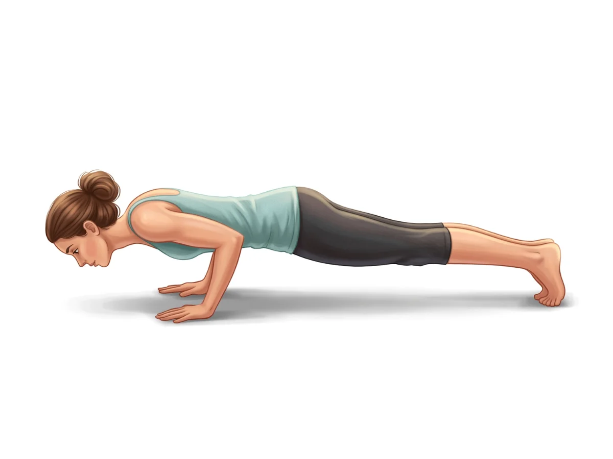 Low Push-up - pose preview alignment illustration