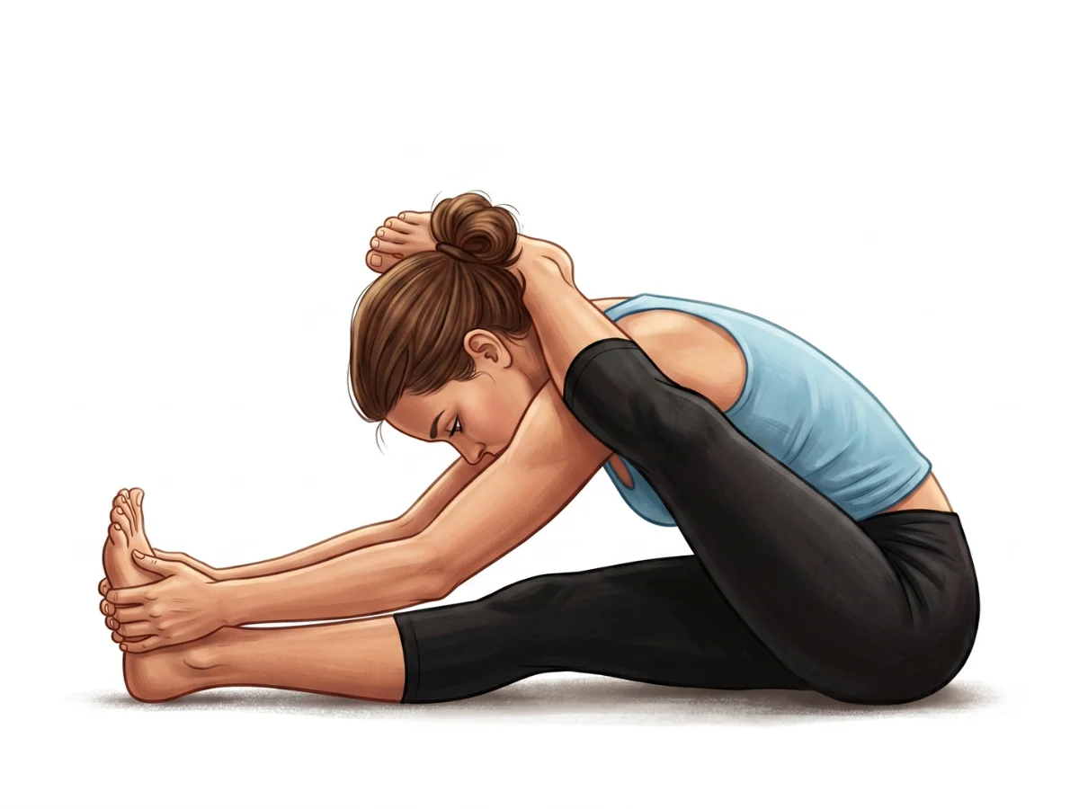 One Leg Behind the Head II - pose preview alignment illustration