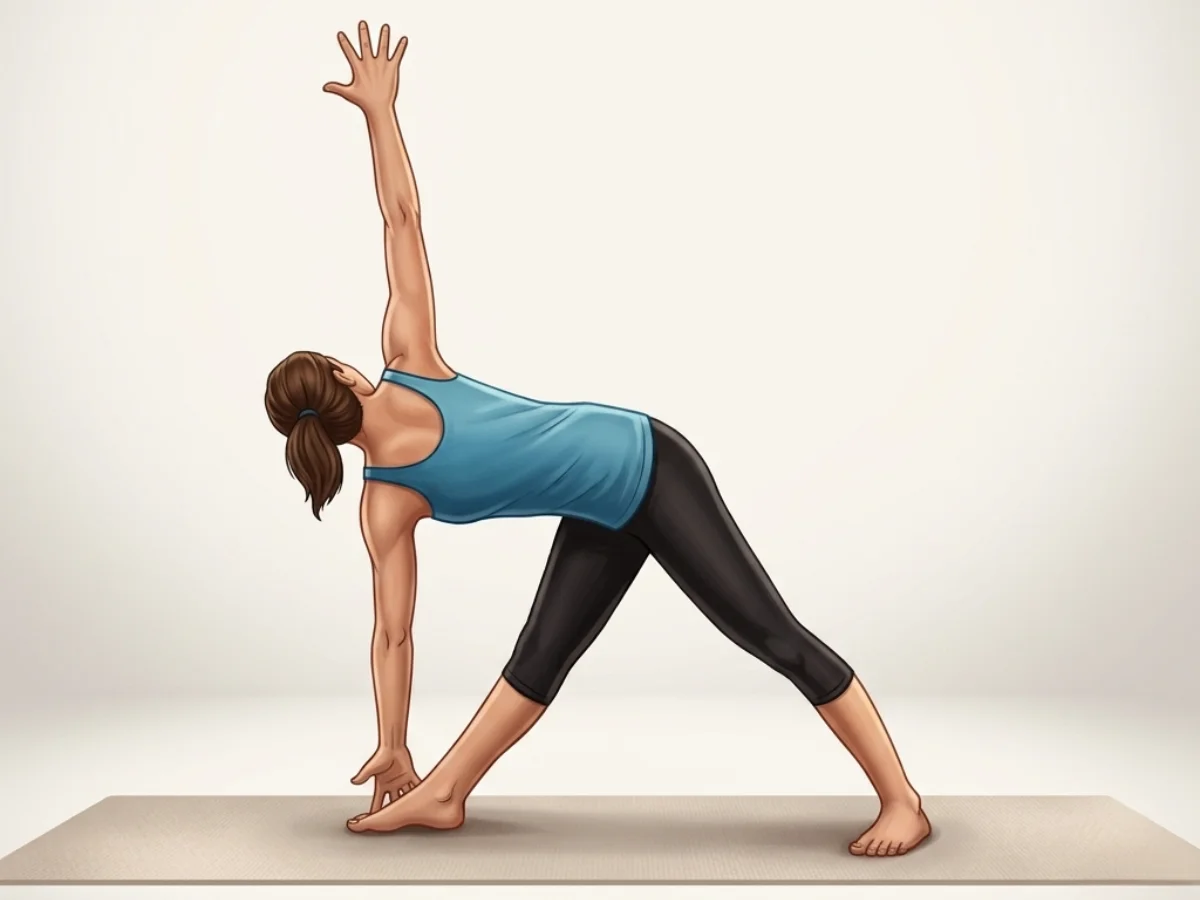 Revolved Triangle Pose - pose preview alignment illustration