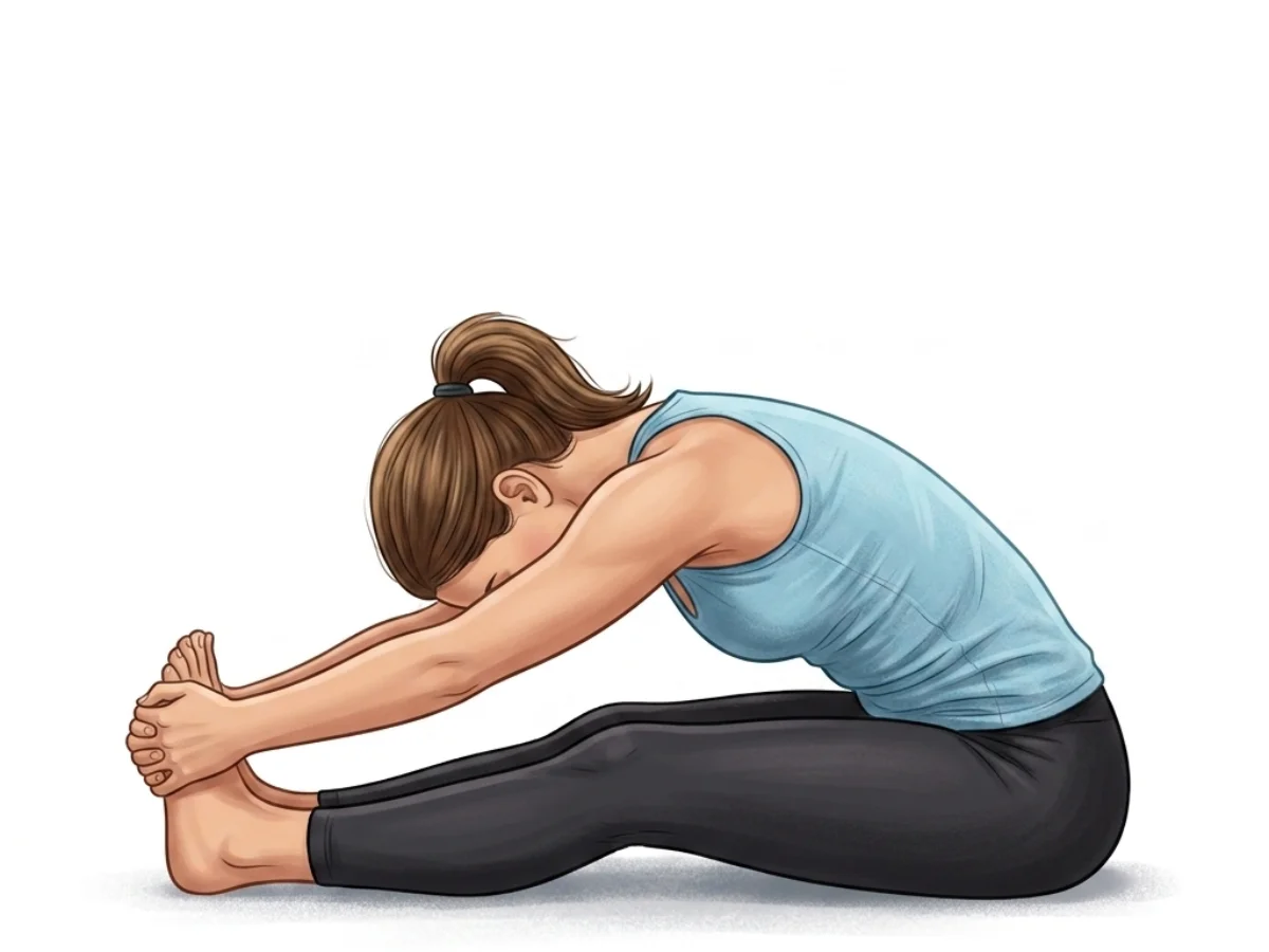 Seated Forward Bend II - pose preview alignment illustration
