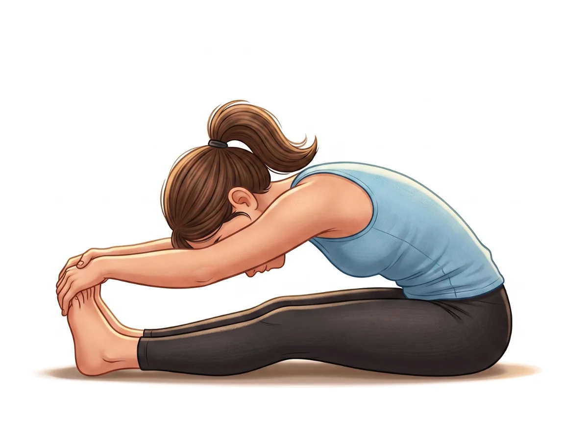 Seated Forward Bend III - pose preview alignment illustration
