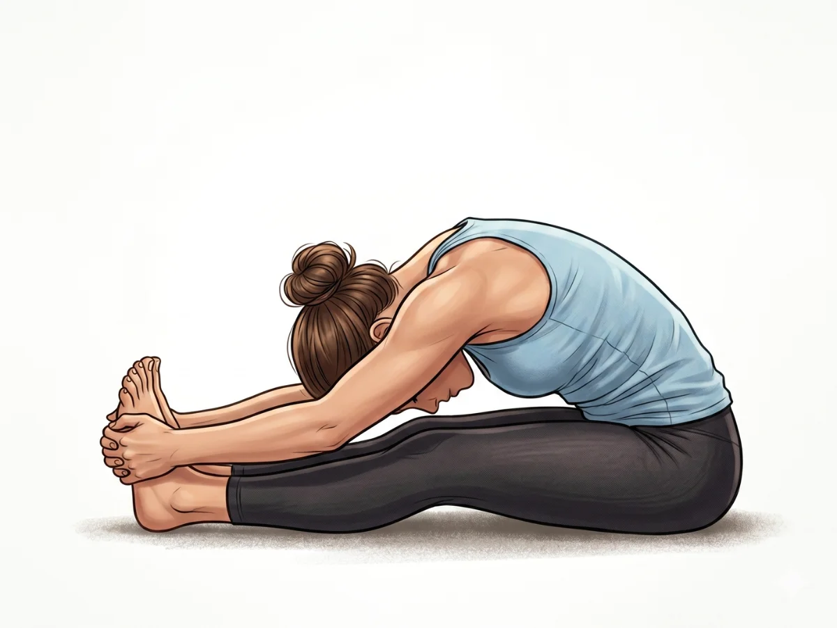 Seated Forward Bend IV - pose preview alignment illustration