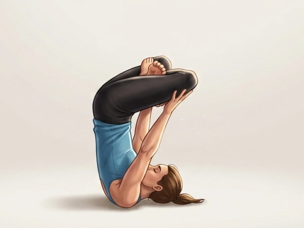 Shoulder Stand with Lotus Legs - pose preview alignment illustration