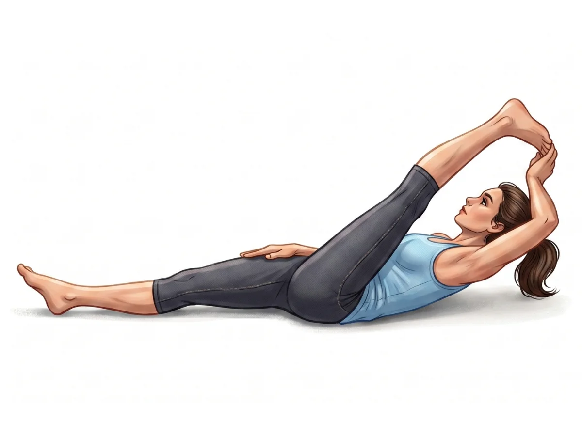 Supine Hand to Big Toe - pose preview alignment illustration
