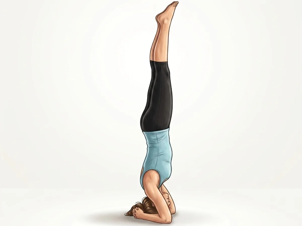 Supported Headstand - pose preview alignment illustration