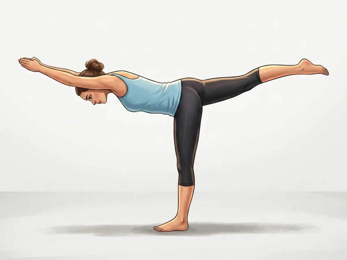 Warrior III - pose preview alignment illustration