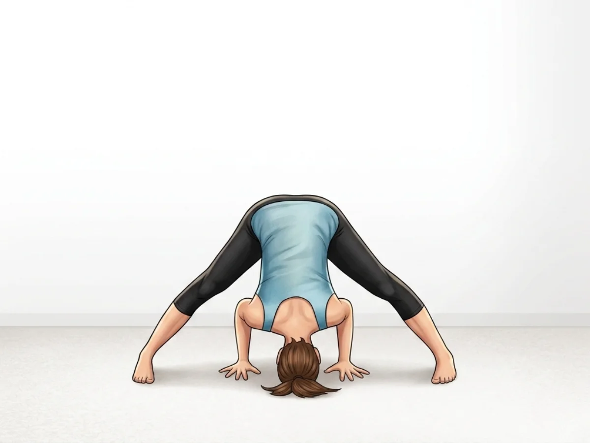 Wide Legged Forward Bend I - pose preview alignment illustration