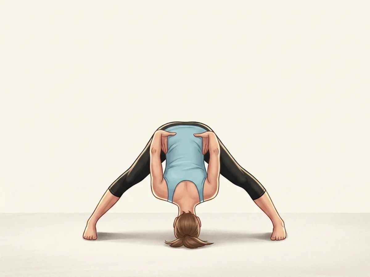 Wide Legged Forward Bend II - pose preview alignment illustration