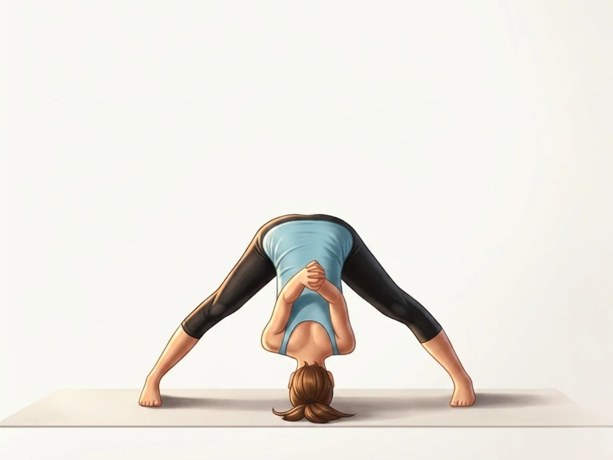 Wide Legged Forward Bend III - pose preview alignment illustration