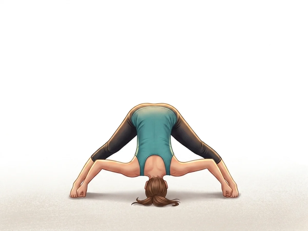 Wide Legged Forward Bend IV - pose preview alignment illustration